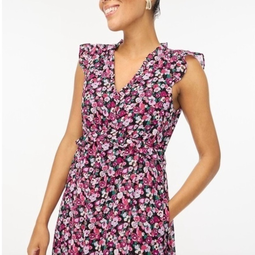J. Crew Pink Floral Print Dress, Formal, Wedding Guest Size 8